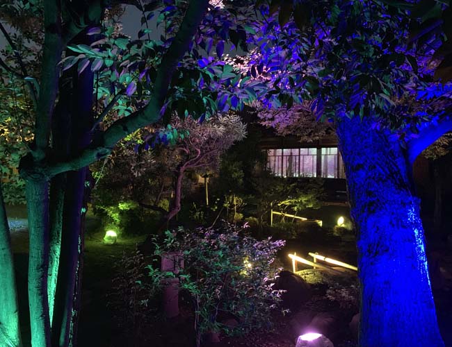 旧山崎家別邸ライトアップイベント　庭園の様子