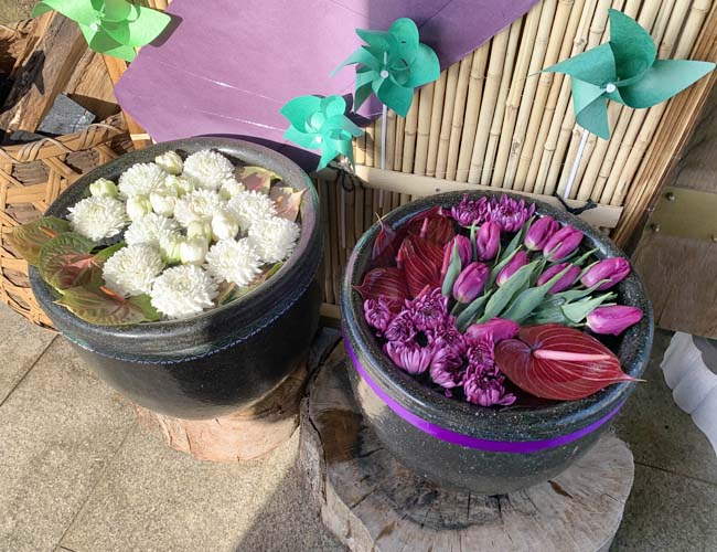鬼滅の花手水