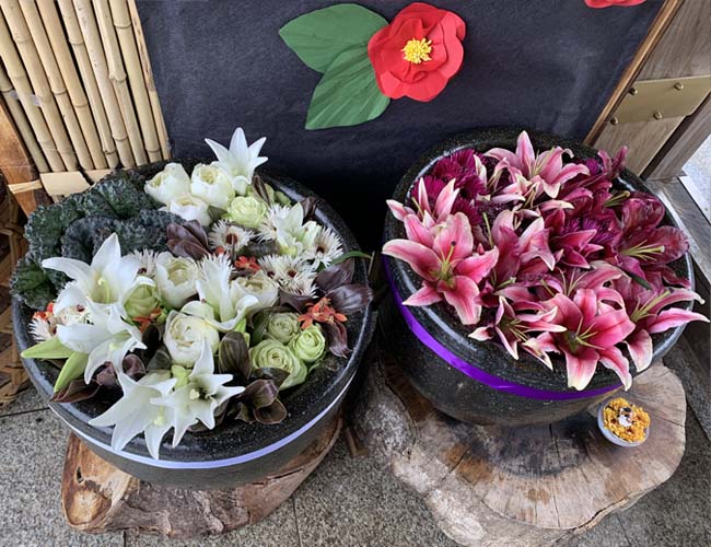 鬼滅の花手水